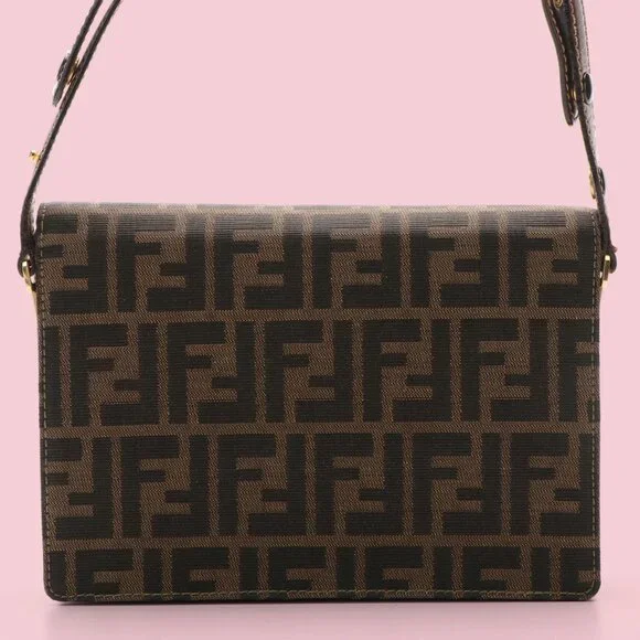Fendi Tobacco Monogram Zucca Canvas Shoulder Bag - Picture 5 of 13